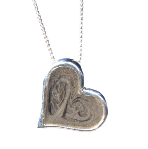 16x15mm Tilted Heart Pendant - Sterling Silver (CBM H33)