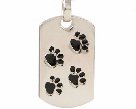Dog Tag with Paw Prints