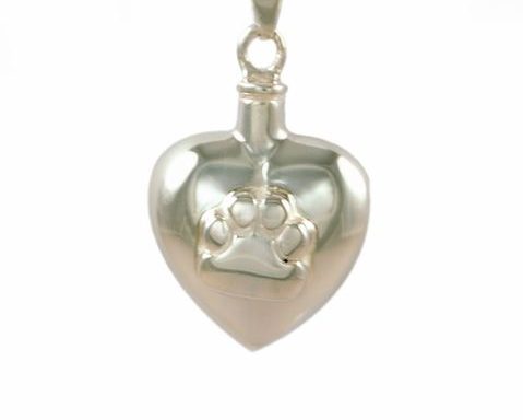 Heart with Paw Pendant – Sterling Silver