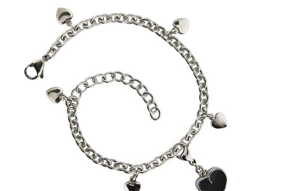Pewter Charm Bracelet with Pewter Heart Charm