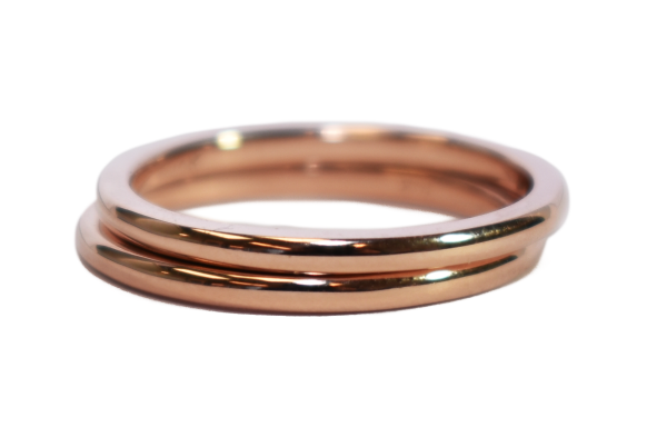 Smooth Stacking Companion Rings – 14K White, Yellow, Rose Gold
