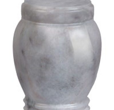 5.25 inch Plain Style White Marble Urn