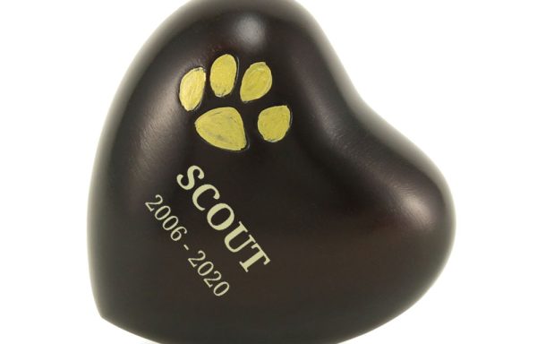 Classic Paw Brown with Gold – Heart Keepsake