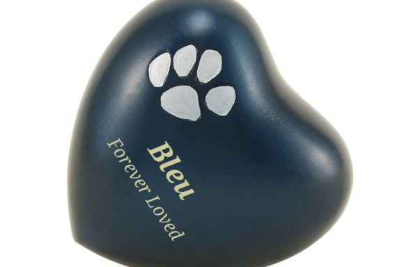 Classic Paw Dark Teal with Silver – Heart Keepsake