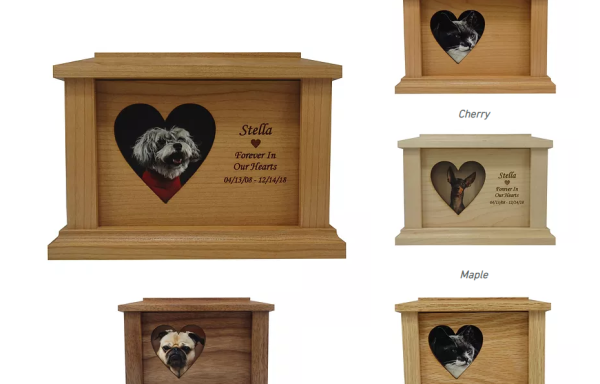 Heart Panel Frame Wood Urn