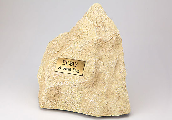 Limestone Rock Urn with Personalization