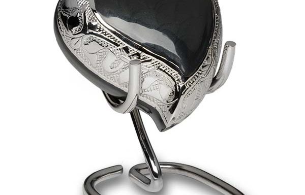 Nickel & Charcoal – Heart Keepsake with Stand